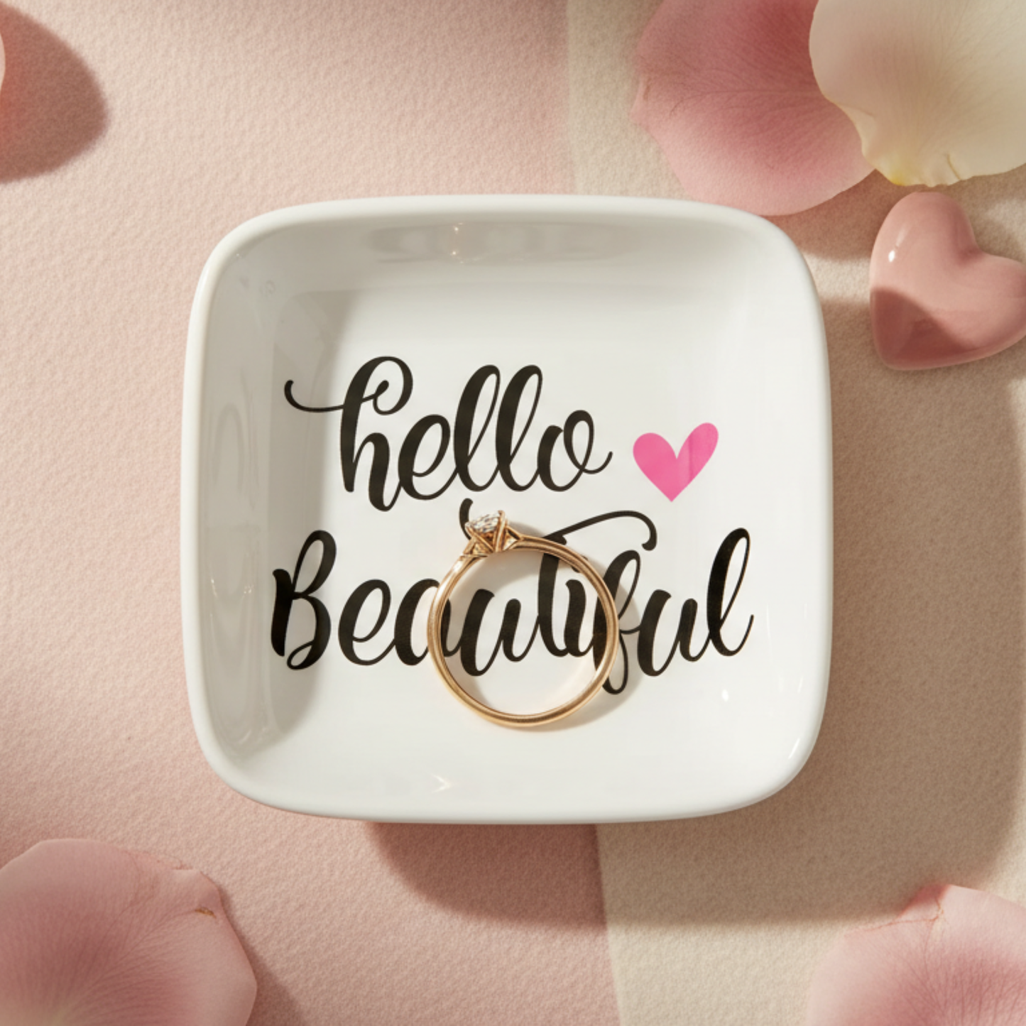 Hello Beautiful Ring Dish | Self-Love Jewelry Dish | Meaningful Valentine’s Gift